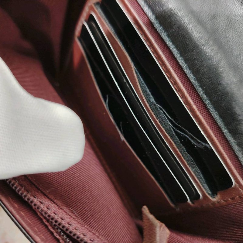 Chanel 黑銀 小羊皮 銀包 13開-9