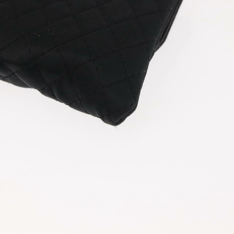 【日本直送】香奈兒 (CHANEL) 菱格紋鏈條肩背包，緞面黑色，金色雙C標誌，正品編號 ki6158-15