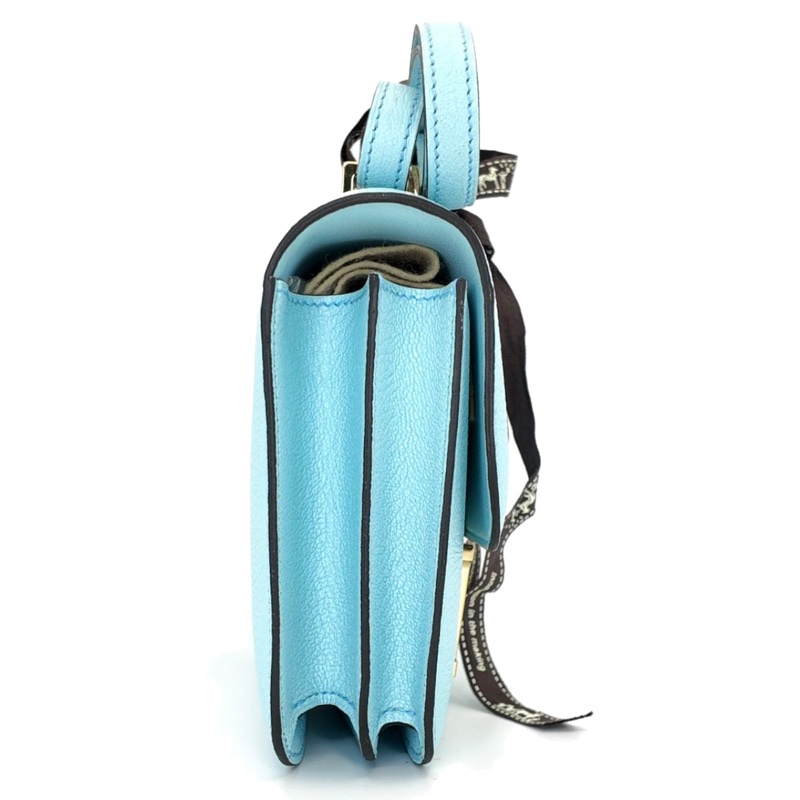 ［3958］Hermès 愛馬仕 Constance 19 糖果藍 斜背包 山羊皮 金扣-3