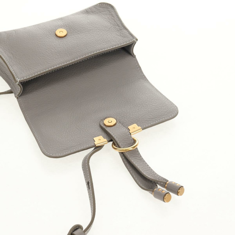 【日本直送】Chloe Mercy 腰包 皮革 灰色 金色 正品 BA7542-8