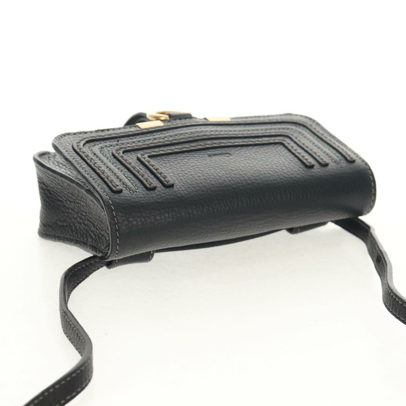 【日本直送】Chloe Mercy 腰包 皮革 黑色 金色 正品 BA7541-5