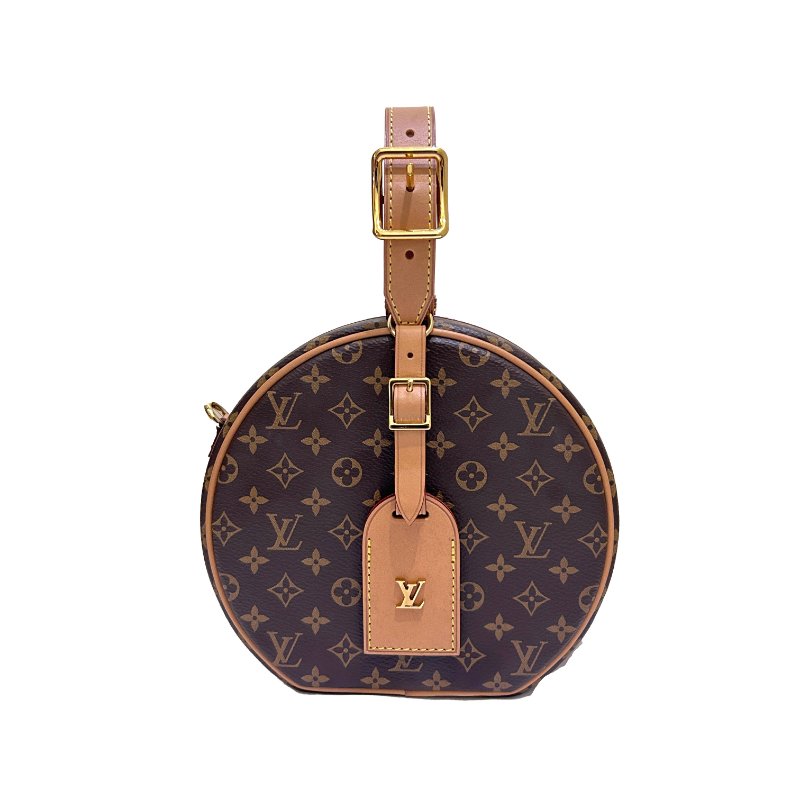 LV字紋硬殼圓餅提背二用包-0