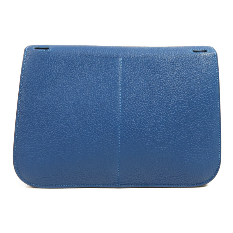 HERMES Clemence皮革/Swift皮革Halzan 25銀扣手挽肩背兩用袋Mykonos-1