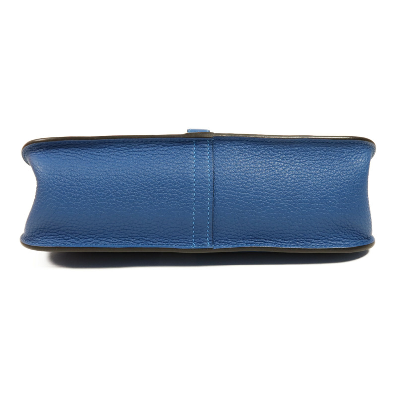 HERMES Clemence皮革/Swift皮革Halzan 25銀扣手挽肩背兩用袋Mykonos-3