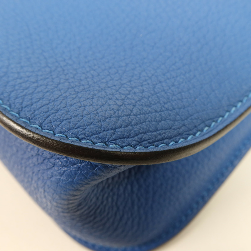 HERMES Clemence皮革/Swift皮革Halzan 25銀扣手挽肩背兩用袋Mykonos-5