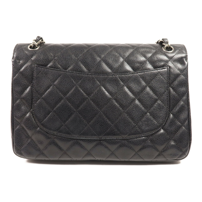 CHANEL 牛皮皮革Large Classic銀扣鏈帶肩背袋-1