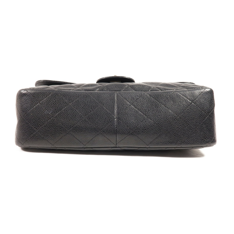 CHANEL 牛皮皮革Large Classic銀扣鏈帶肩背袋-3