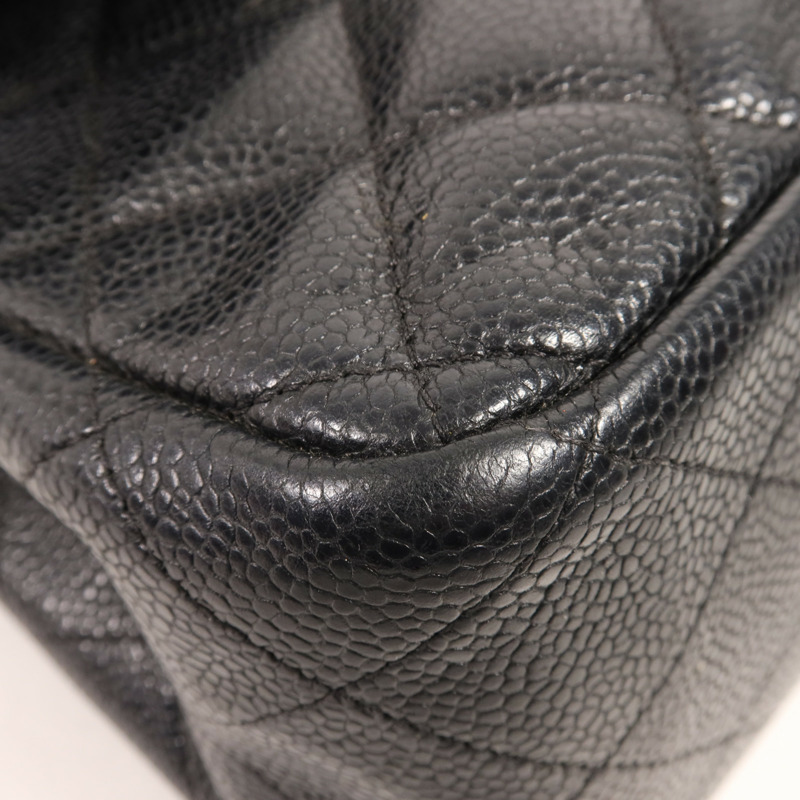 CHANEL 牛皮皮革Large Classic銀扣鏈帶肩背袋-6