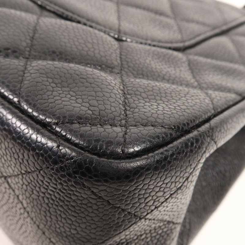 CHANEL 牛皮皮革Large Classic銀扣鏈帶肩背袋-7