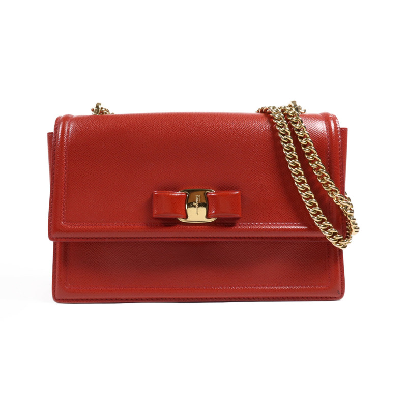 Salvatore Ferragamo 牛皮皮革Shoulder Bag金扣肩背袋-0