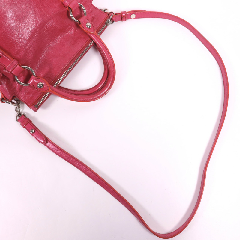 Miu Miu 牛皮皮革2 Way Shoulder銀扣手挽肩背兩用袋-4