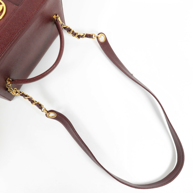 CHANEL 牛皮皮革2Way Shoulder Bag金扣手挽肩背兩用袋-4