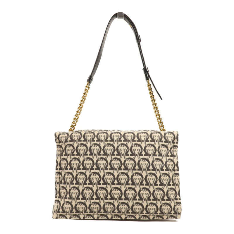 Salvatore Ferragamo 帆布Viva Bow金扣肩背袋-1