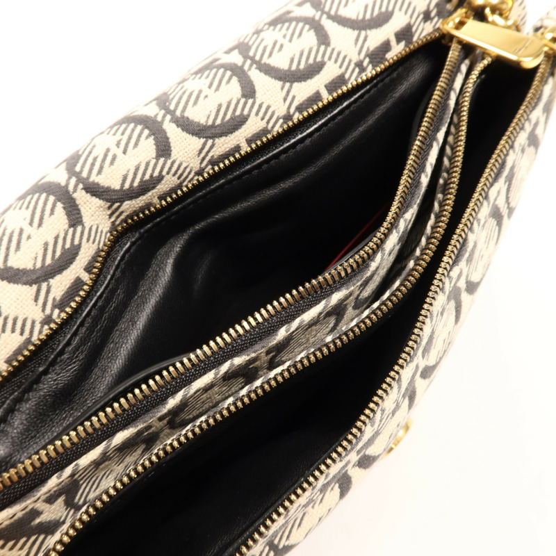 Salvatore Ferragamo 帆布Viva Bow金扣肩背袋-9