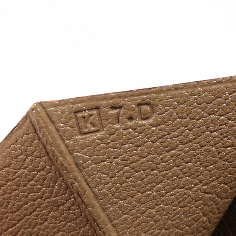 HERMES Chevre皮革Bearn Wallet金扣長錢包Etoupe-6