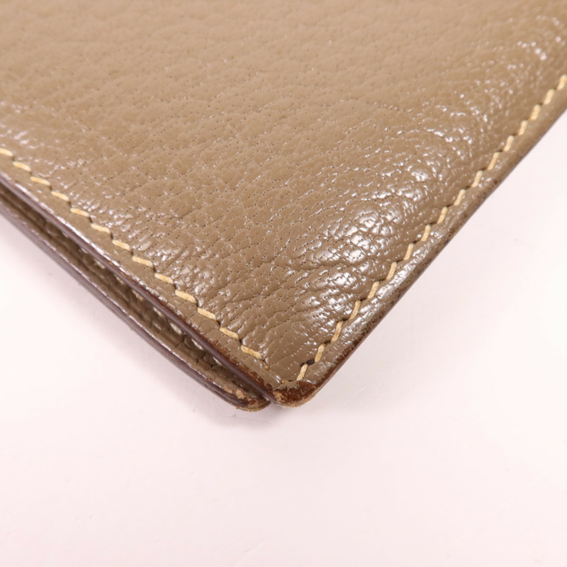 HERMES Chevre皮革Bearn Wallet金扣長錢包Etoupe-11