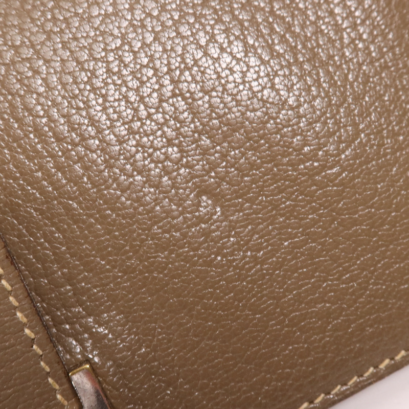 HERMES Chevre皮革Bearn Wallet金扣長錢包Etoupe-13