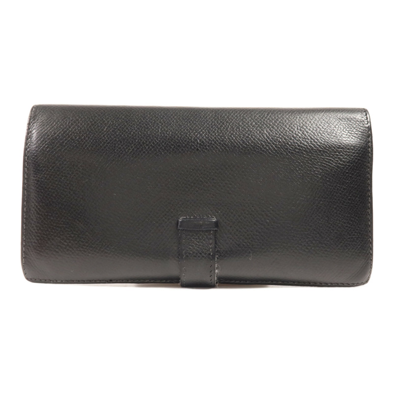 HERMES Epsom皮革Bearn Wallet金扣長錢包Noir-1