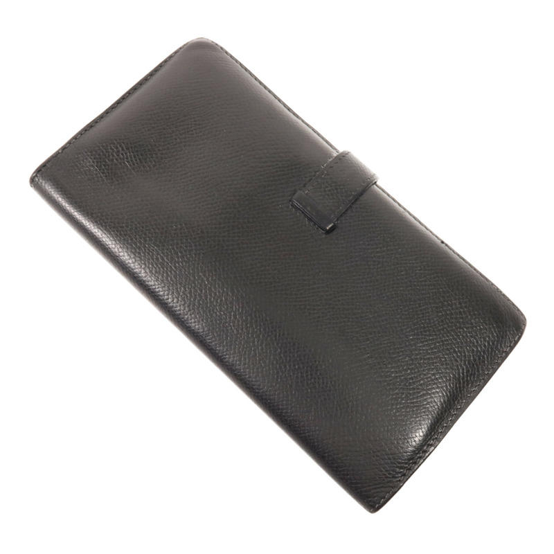HERMES Epsom皮革Bearn Wallet金扣長錢包Noir-3