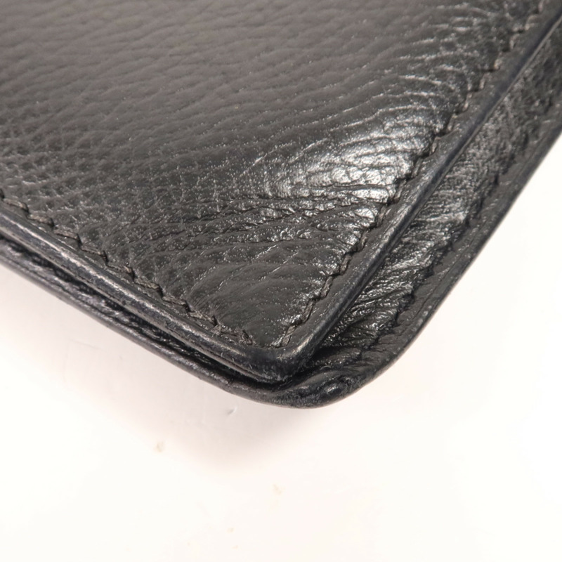 HERMES Epsom皮革Bearn Wallet金扣長錢包Noir-9