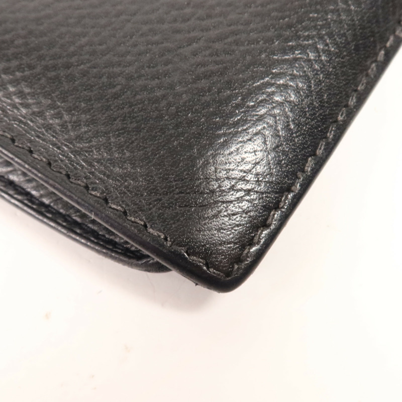 HERMES Epsom皮革Bearn Wallet金扣長錢包Noir-11