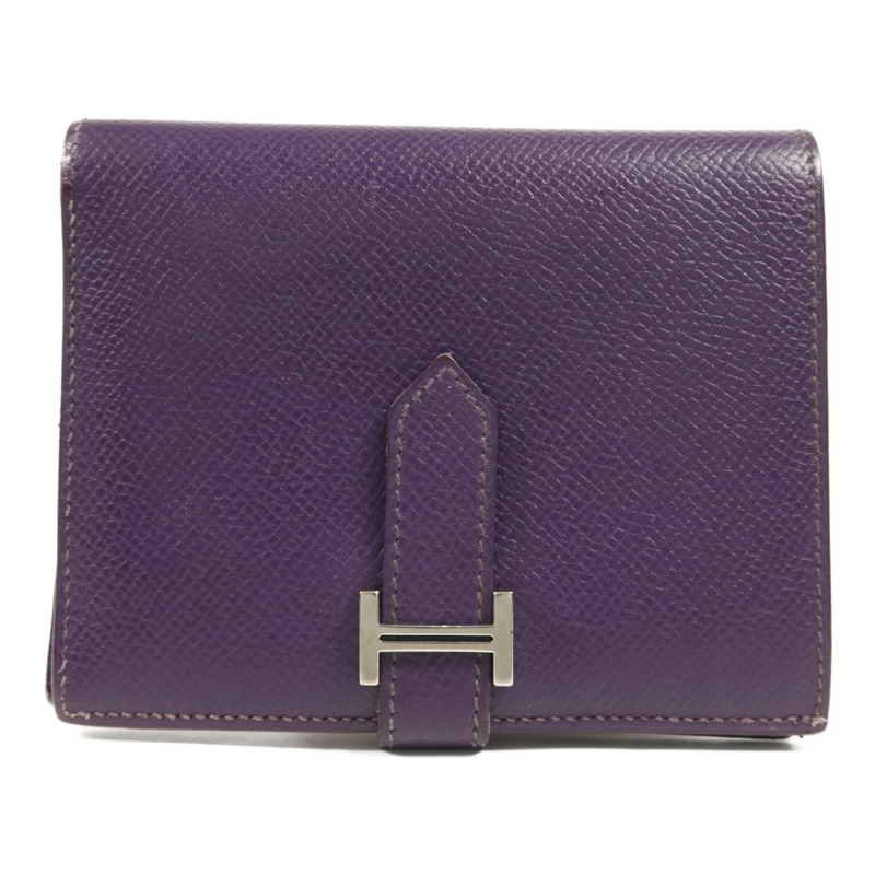HERMES Epsom皮革Bearn Compact Wallet銀扣錢包-0