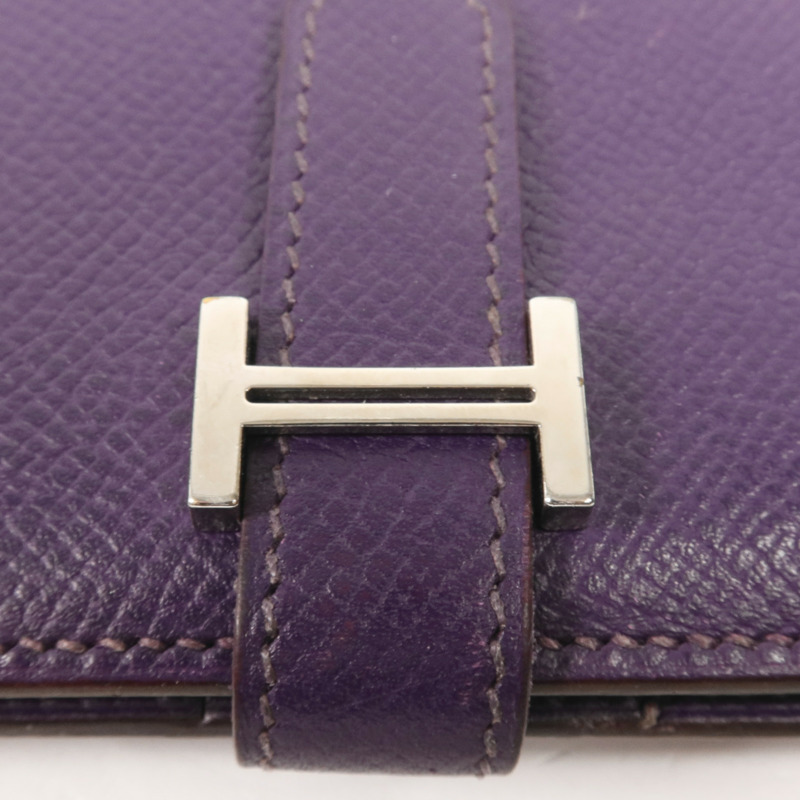 HERMES Epsom皮革Bearn Compact Wallet銀扣錢包-8