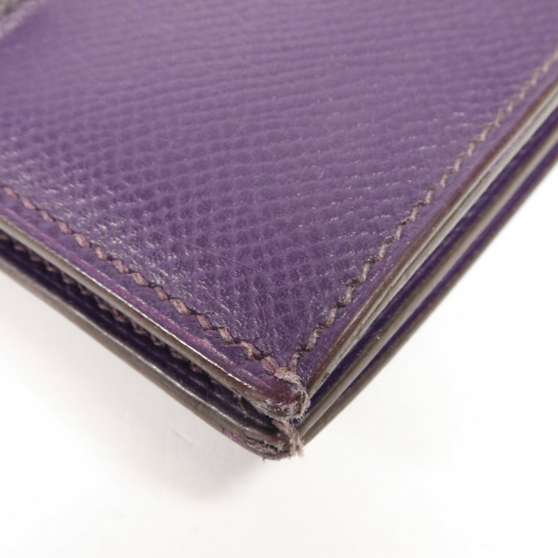 HERMES Epsom皮革Bearn Compact Wallet銀扣錢包-9