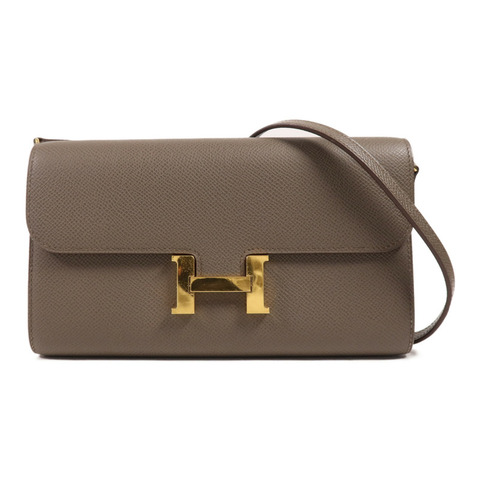HERMES Epsom皮革Constance To Go金扣肩背袋Etain