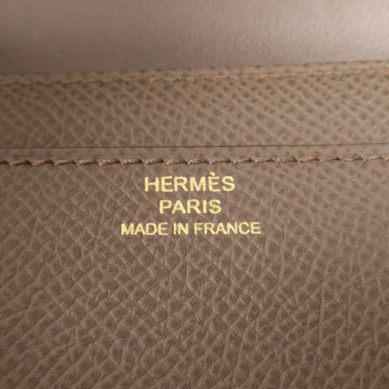 HERMES Epsom皮革Constance To Go金扣肩背袋Etain-11