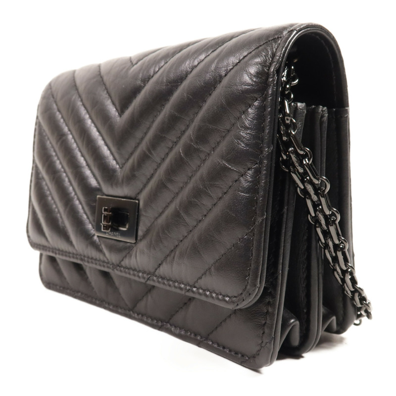 CHANEL 牛皮皮革Wallet On Chain鏈帶肩背袋-2