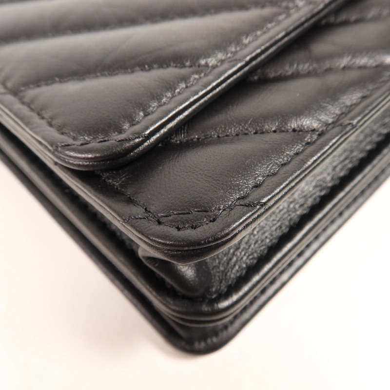 CHANEL 牛皮皮革Wallet On Chain鏈帶肩背袋-6