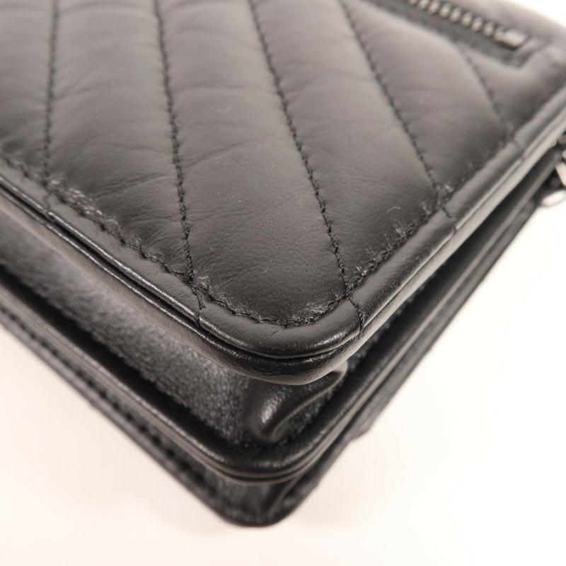 CHANEL 牛皮皮革Wallet On Chain鏈帶肩背袋-7