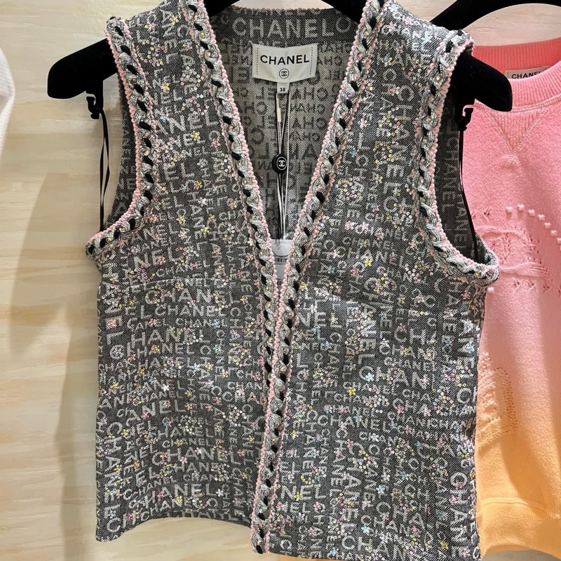 Chanel小香香奈兒Jennie同款滿版亮片背心（全新）-0