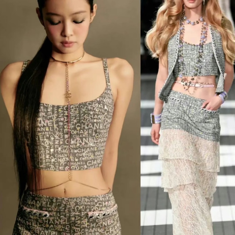 Chanel小香香奈兒Jennie同款滿版亮片背心（全新）-4