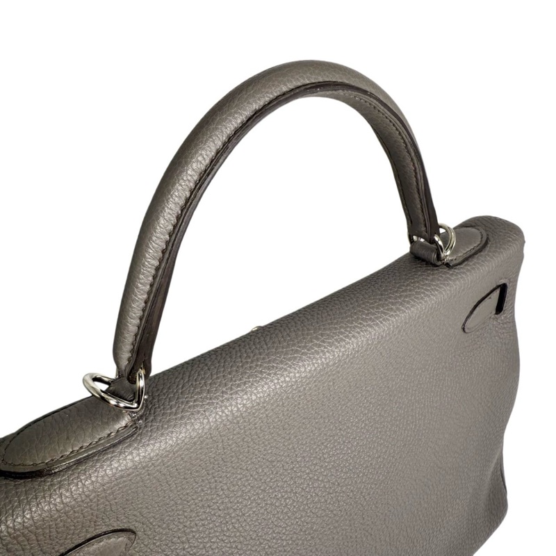 ［4254］Hermès 愛馬仕 Kelly 32 錫器灰 手提包 TOGO皮 銀扣-6