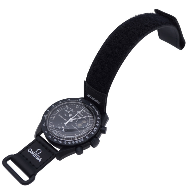 全新歐米茄石英 x Swatch 聯名款「登月計畫」史努比超霸系列 S033B700 腕錶，尼龍/生物陶瓷白色錶帶，1752 歐米茄男士腕錶-3