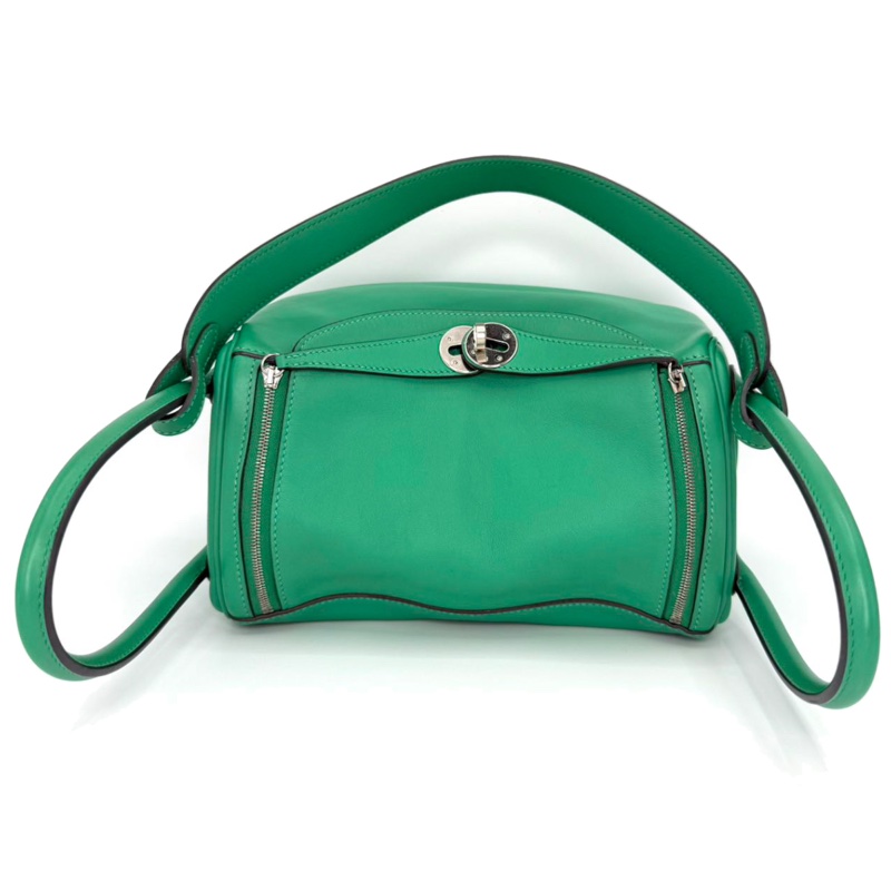 ［3072］Hermès 愛馬仕 Lindy 26 薄荷綠 手提包 SW皮 銀扣-4