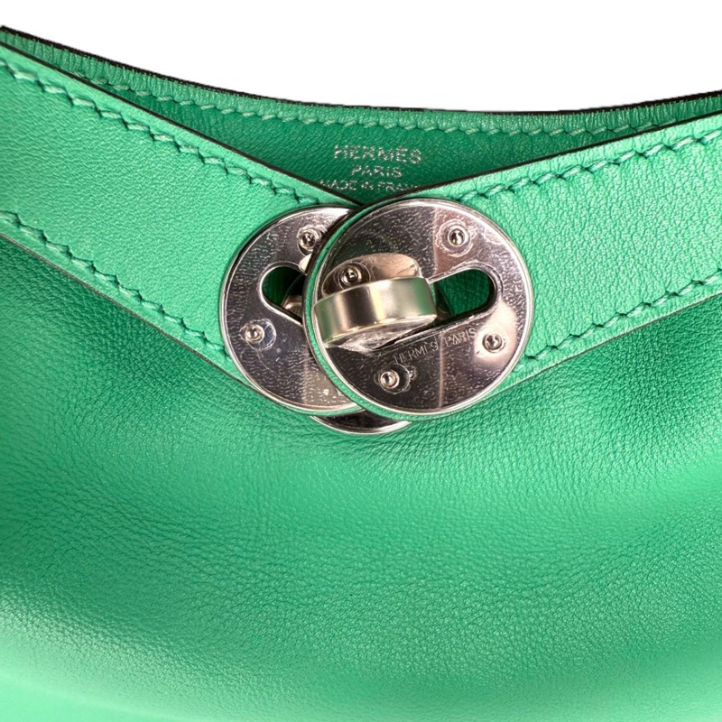 ［3072］Hermès 愛馬仕 Lindy 26 薄荷綠 手提包 SW皮 銀扣-6