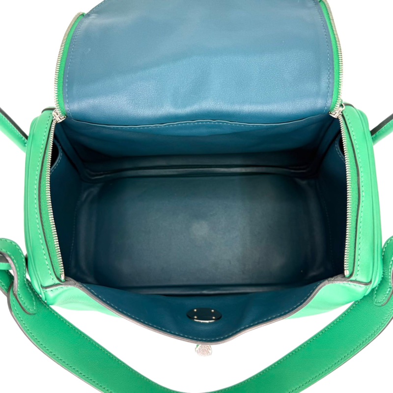 ［3072］Hermès 愛馬仕 Lindy 26 薄荷綠 手提包 SW皮 銀扣-8