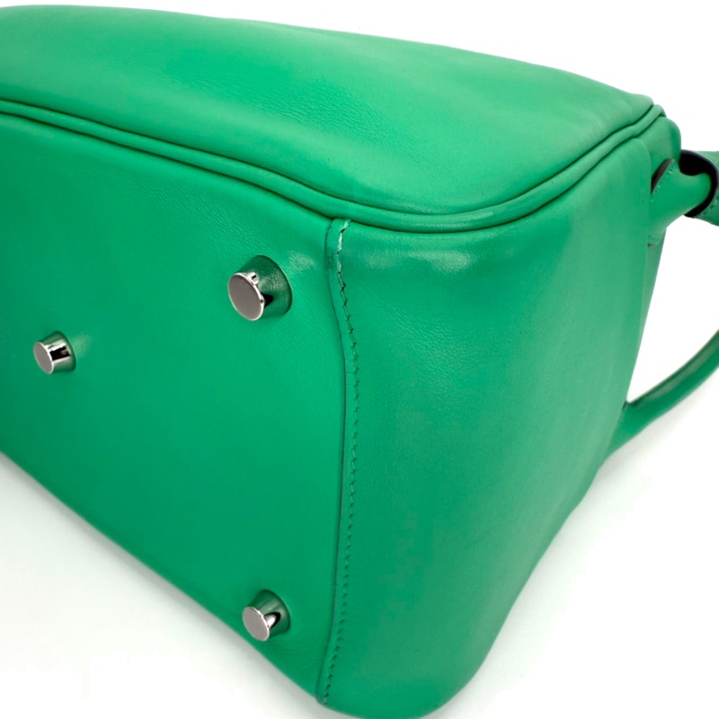 ［3072］Hermès 愛馬仕 Lindy 26 薄荷綠 手提包 SW皮 銀扣-10