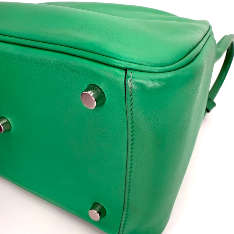 ［3072］Hermès 愛馬仕 Lindy 26 薄荷綠 手提包 SW皮 銀扣-12