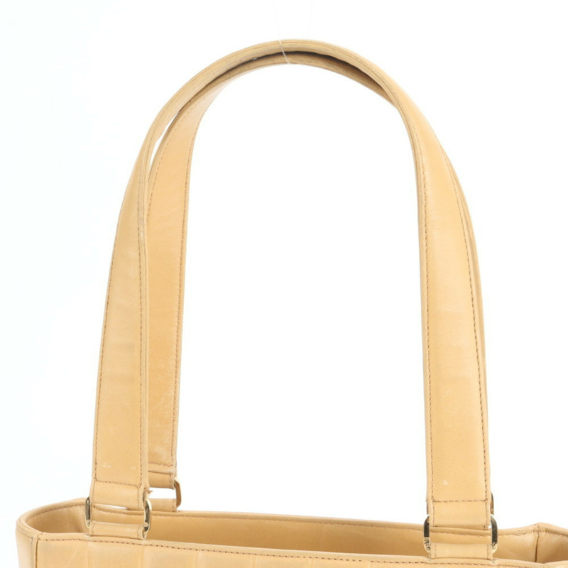 香奈兒巧克力色羊皮手提包，附保固卡和序號封條，女士單肩包-1