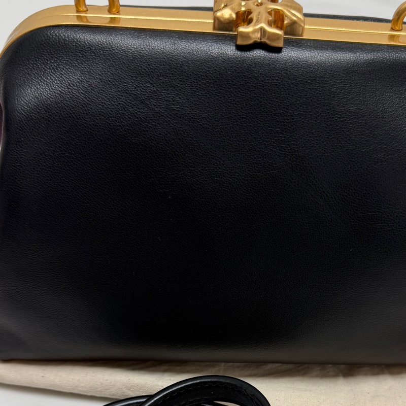 97新閑置品 Tory Burch黑金全皮雲朵包-7