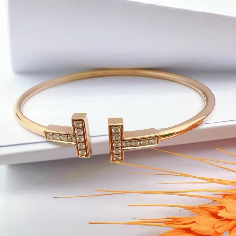 TIFFANY T系列雙T帶鑽手環14cm 99新-0