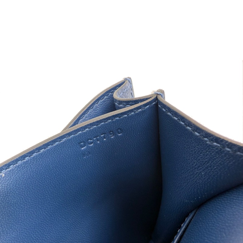 ［3659］Hermès 愛馬仕 Constance 24 明藍色 斜背包 EV皮 銀扣-6