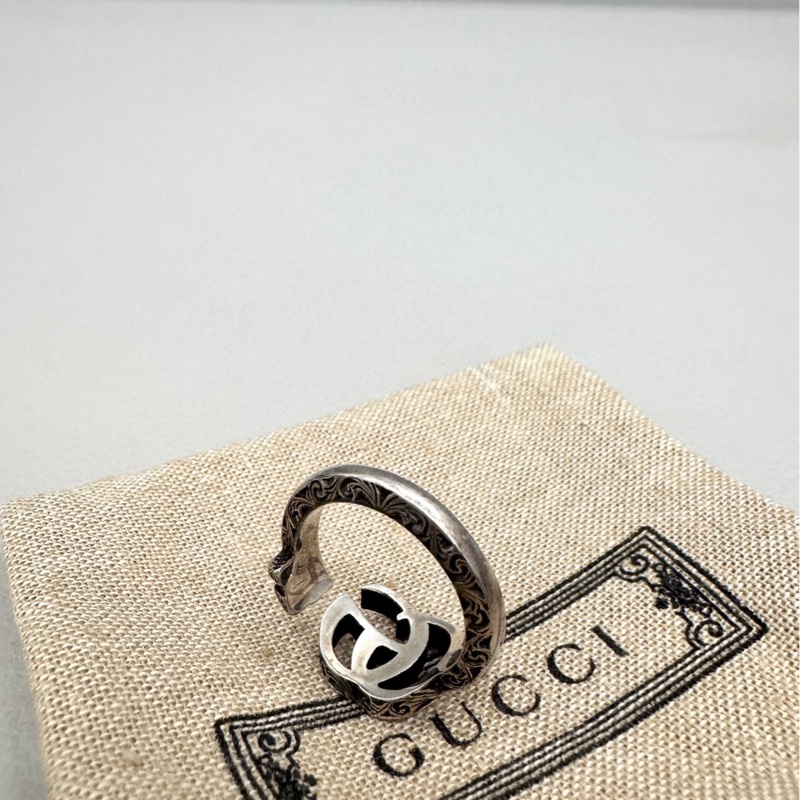 Gucci 古馳 GG marmont 系列 開口做舊戒指 15碼-1
