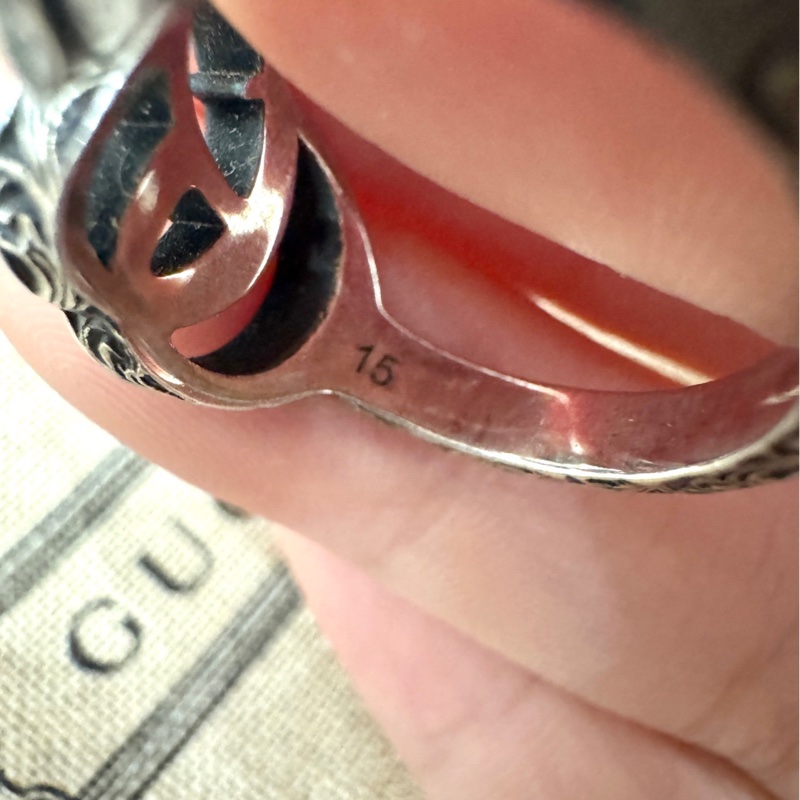 Gucci 古馳 GG marmont 系列 開口做舊戒指 15碼-3