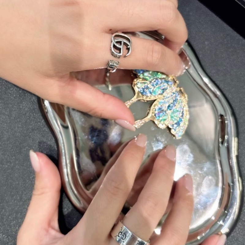 Gucci 古馳 GG marmont 系列 開口做舊戒指 15碼-4