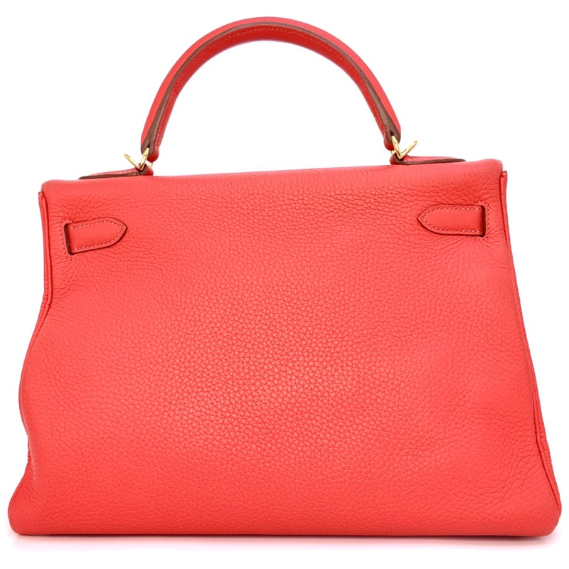 ［3476］Hermès 愛馬仕 Kelly 32 芍藥紅 手提包 TOGO皮 金扣-1